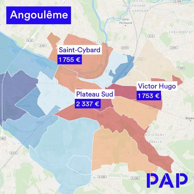 Carte quartiers angoulême