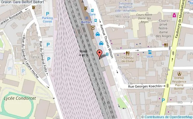 Carte gare de Belfort