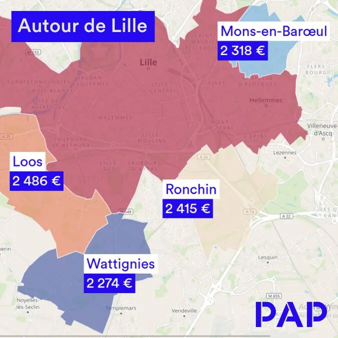 Carte quartiers de Lille 