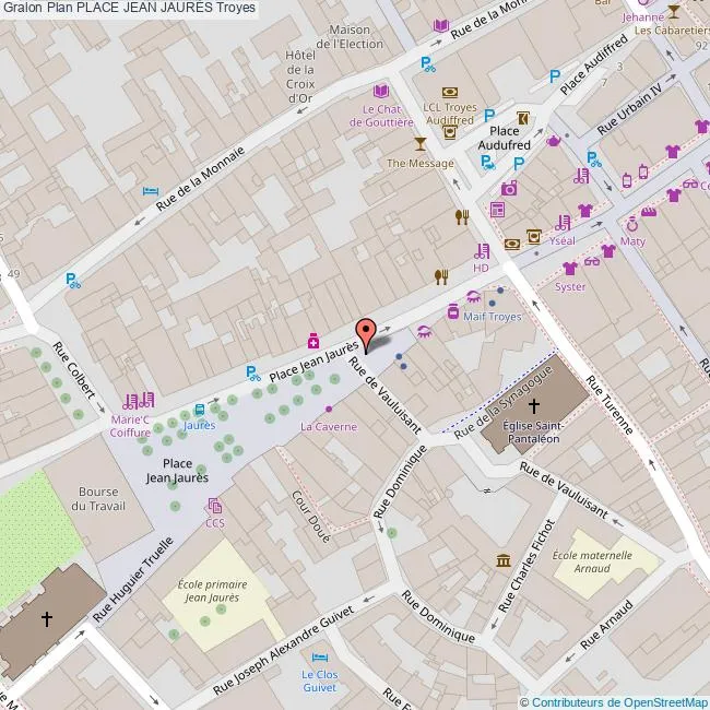 Carte place Saint Jean Troyes