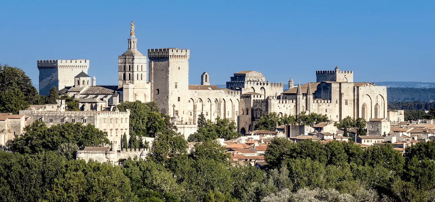 Vue aérienne palais des Papes Avignon