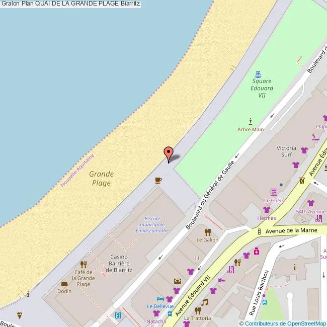 Investir dans le quartier Centre-ville / Casino de Biarritz Carte Grande plage de Biarritz