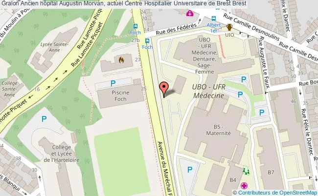 Investir dans le quartier Kérinou à Brest Carte CHU Brest