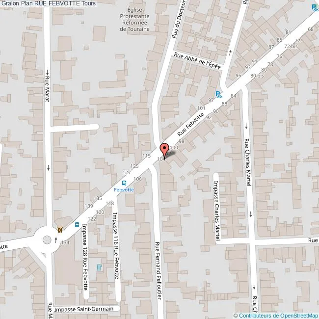 Investir dans le quartier Velpeau à Tours Carte Rue de la Febvotte