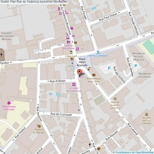 Investir dans le quartier Monconseil à Tours Carte rue du Faubourg Monconseil