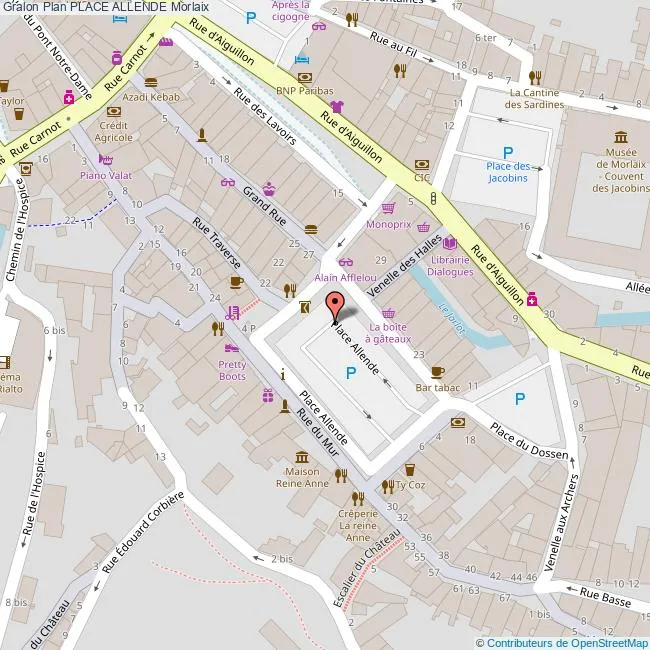 Carte place Allende Morlaix 