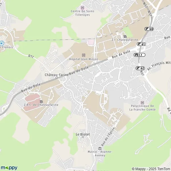 Carte parc de Planoise 