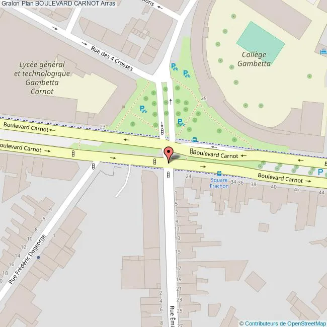 Carte Boulevard Carnot Arras 