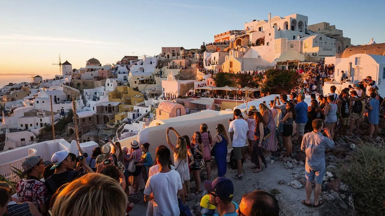 Touristes en Grèce 
