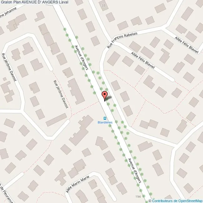 Carte Route d'Angers Laval