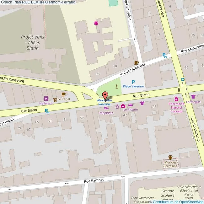 Carte Rue Blatin Clermont Ferrand 