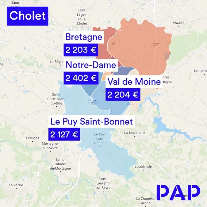 Investir à Cholet Carte pap quartier Cholet