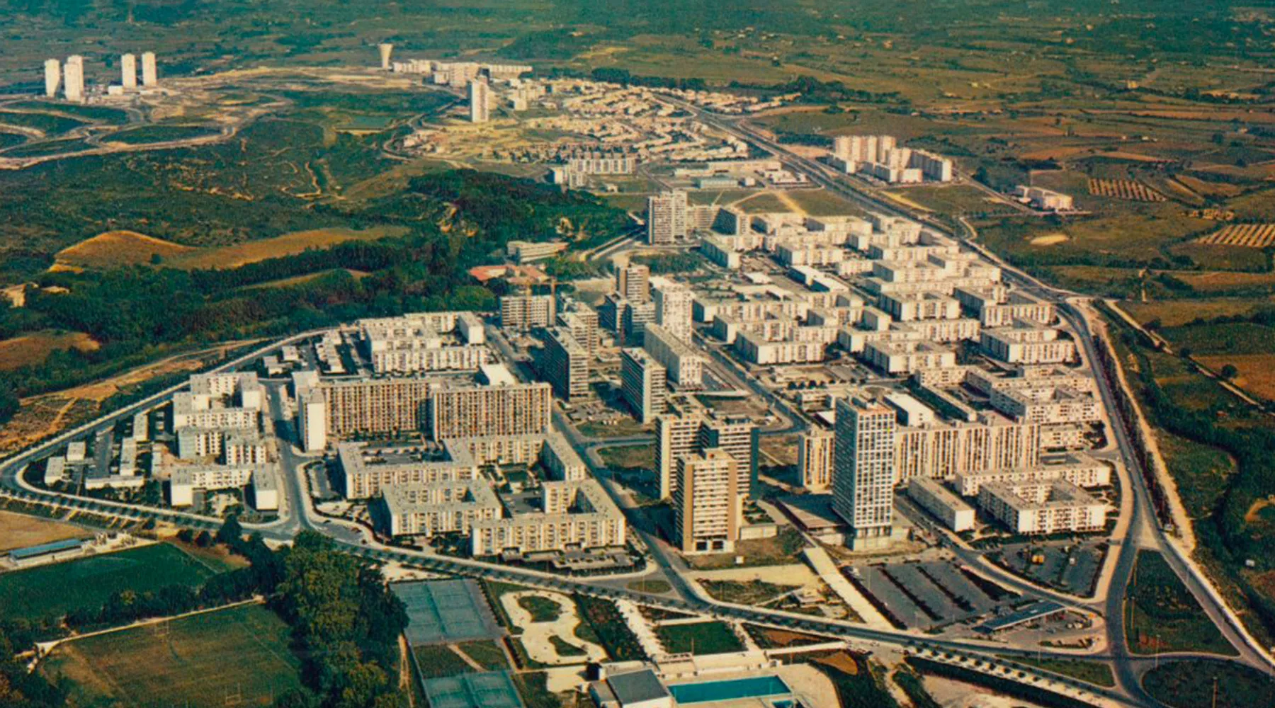 Investir dans le quartier Mosson à Montpellier Vue aérienne Mosson Montpellier