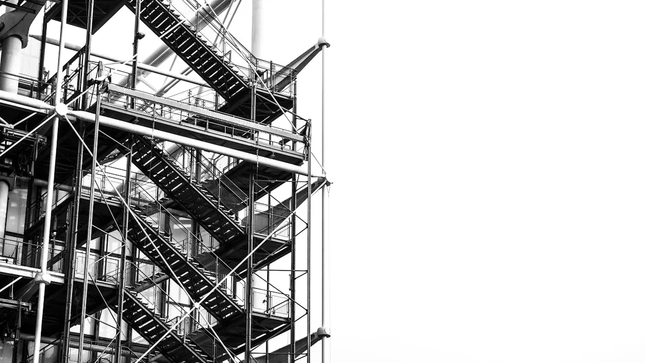 Gratuit Échafaudage En Photo En Niveaux De Gris Photos