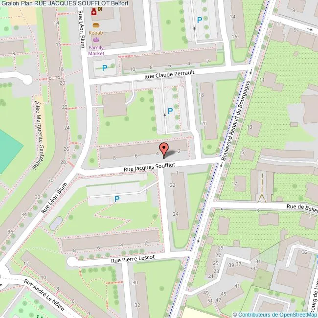 Carte Rue saint Jacques Belfort