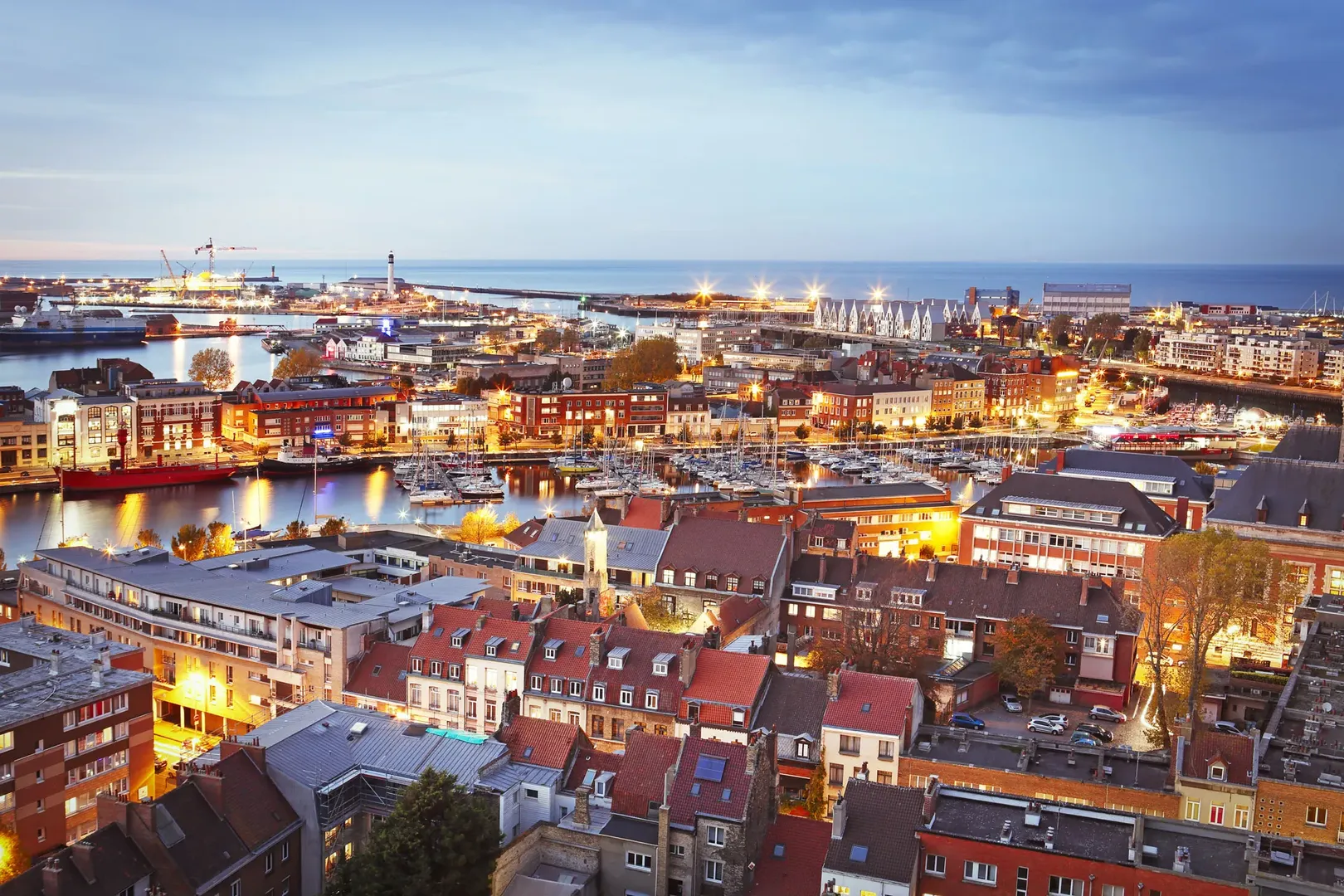 Vue aérienne du port de Dunkerque 