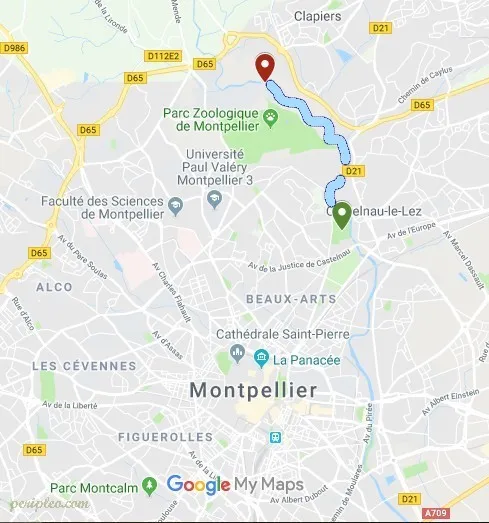 Carte le Lez Montpellier 