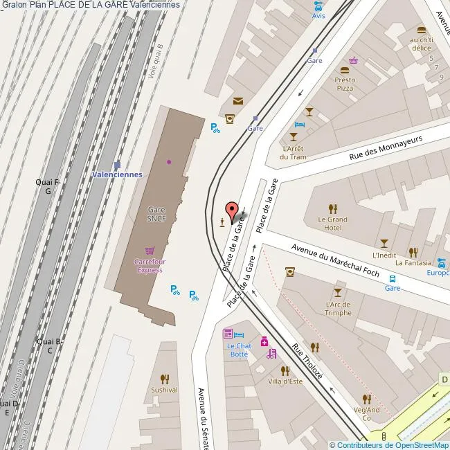 Carte gare de Valenciennes