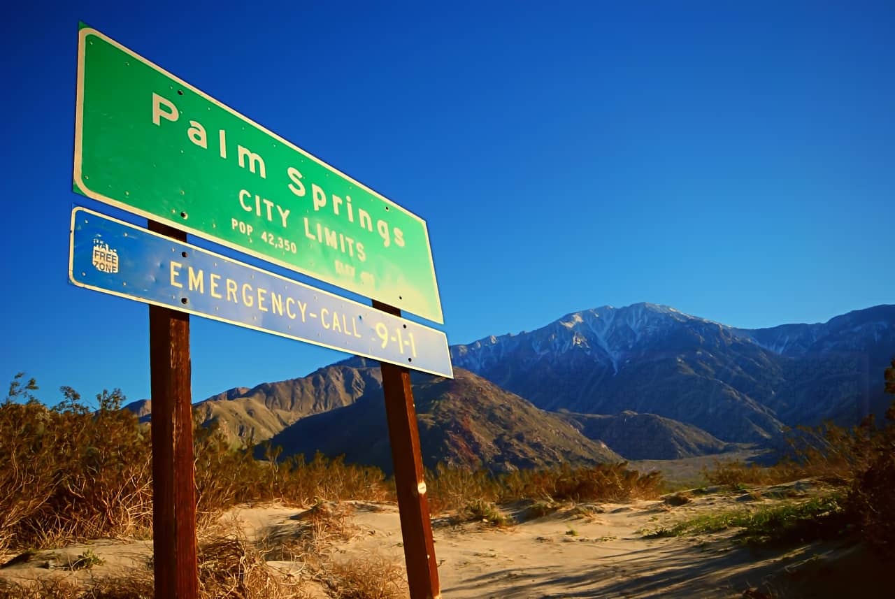 Palm Springs City Limits Sign Palm Springs CA