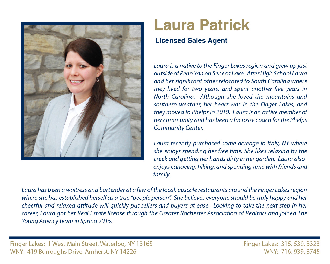 Laura M. Patrick, Licensed Sales Agent  Largest Real 