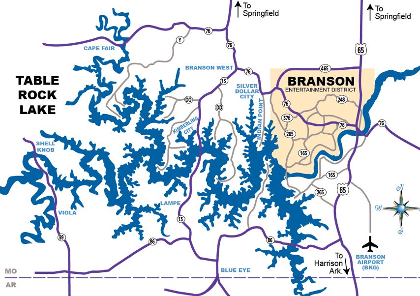 Table Rock Lake Map