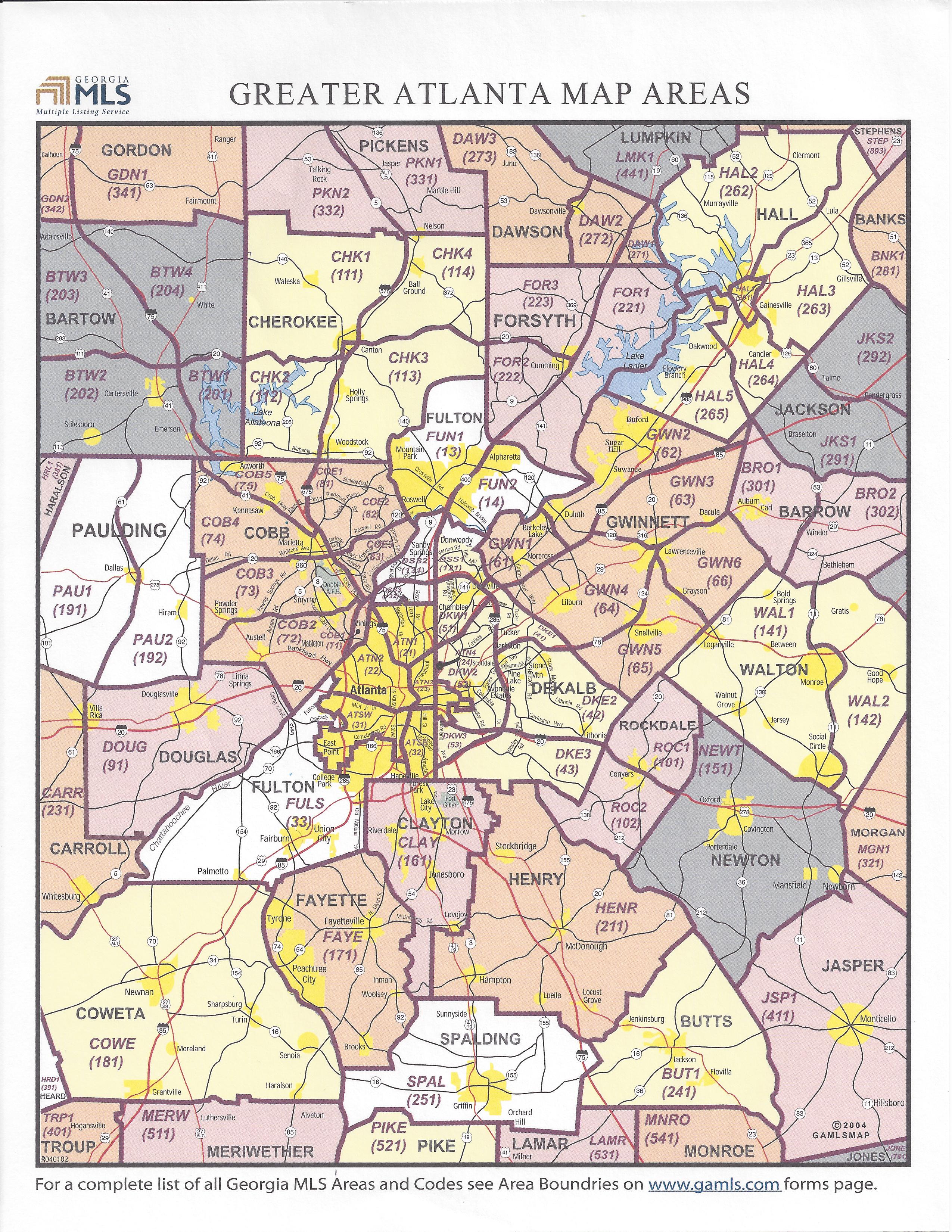 Atlanta County Map