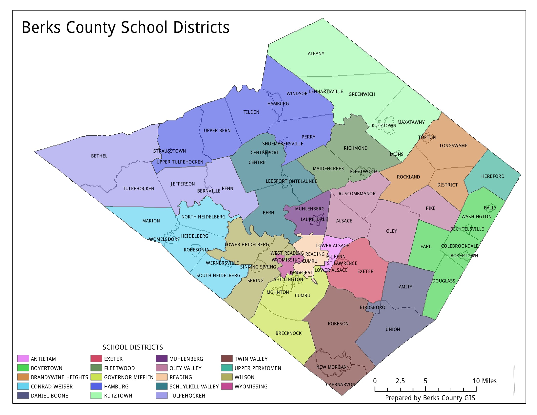 Berks County PA Zip Code Map