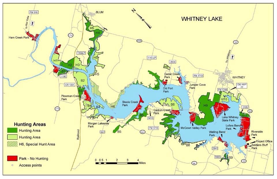 Lake Whitney -- 225 miles of shoreline over the Brazos River