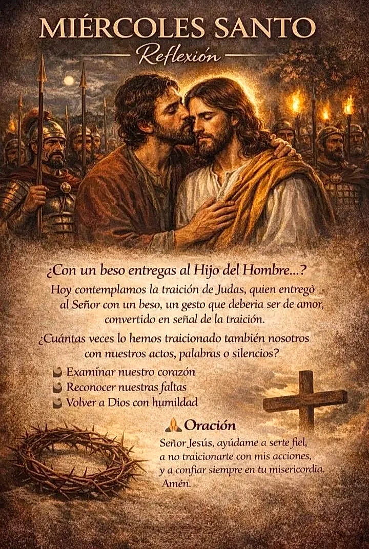 (ESPECIAL) Semana Santa, Miércoles Santo entre la traición de Judas y el llamado a la reflexión espiritual