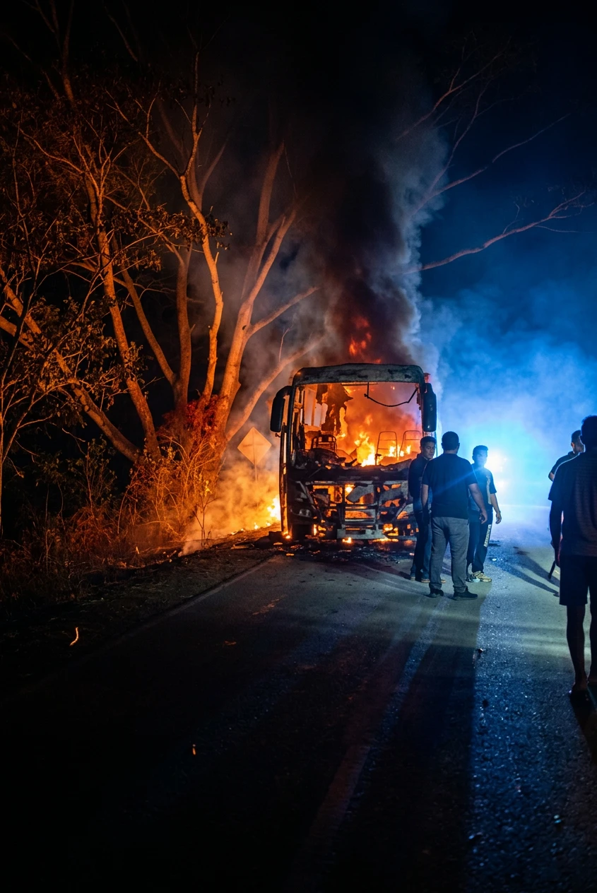 Bus de Cointrasur fue incinerado en la vía Ataco-Planadas y la empresa suspendió operaciones