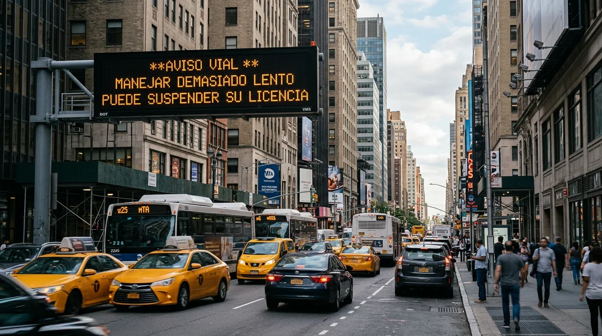 La insólita advertencia vial en Nueva York: ¿manejar lento podría suspender su licencia?