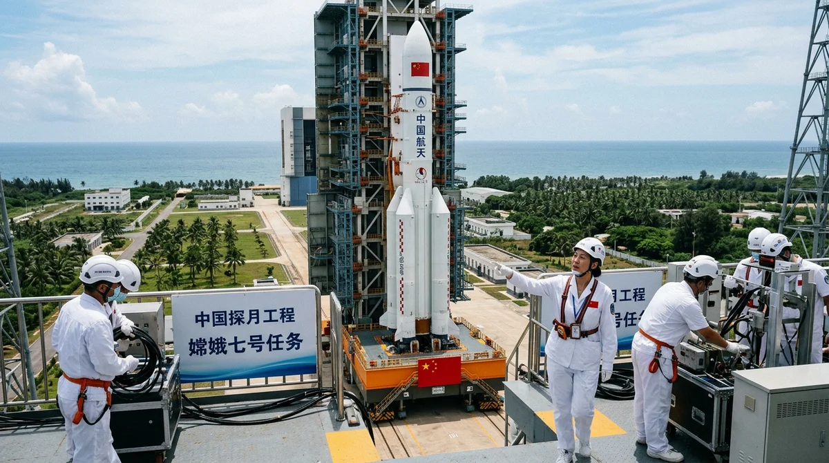 China alista el lanzamiento de Chang'e-7, su misión lunar más ambiciosa, para buscar hielo en el polo sur de la Luna