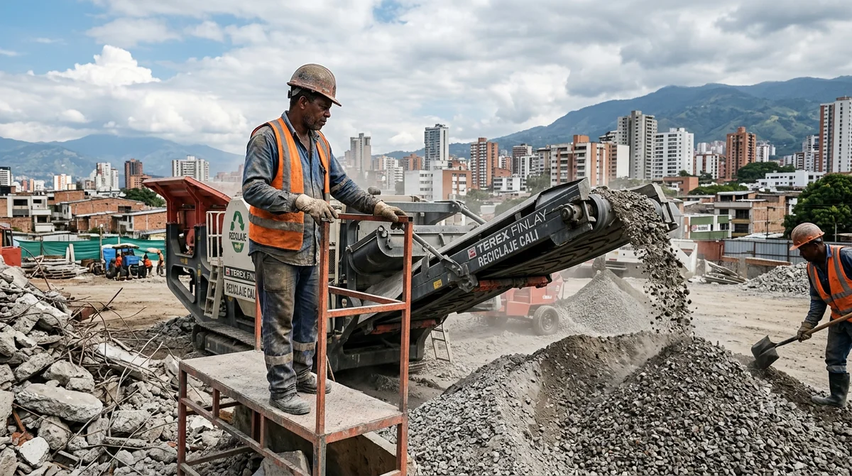 Cali. La reconstrucción emerge de los escombros con visión de futuro. Los escombros son transformados en material para la reconstrucción.