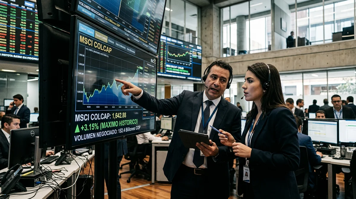 La Bolsa de Valores de Colombia encadena un año récord con el MSCI Colcap en máximos históricos