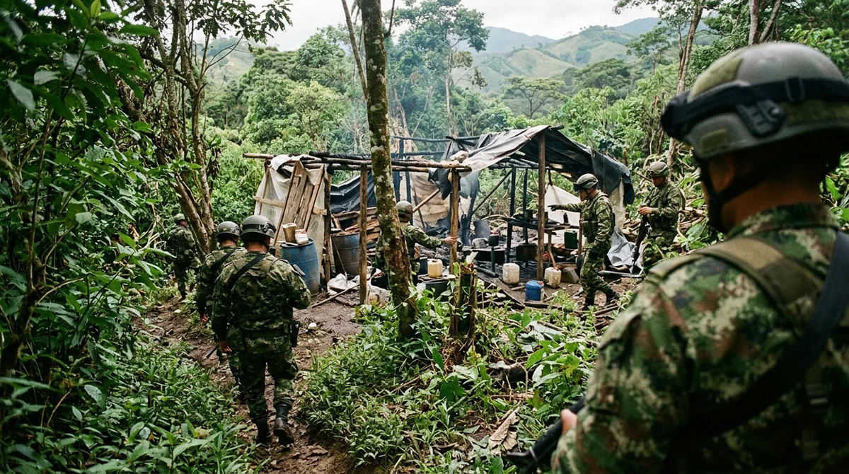Combates en Cajibío, Cauca: Ejército reporta dos disidentes muertos y destrucción de un laboratorio de pasta base de coca