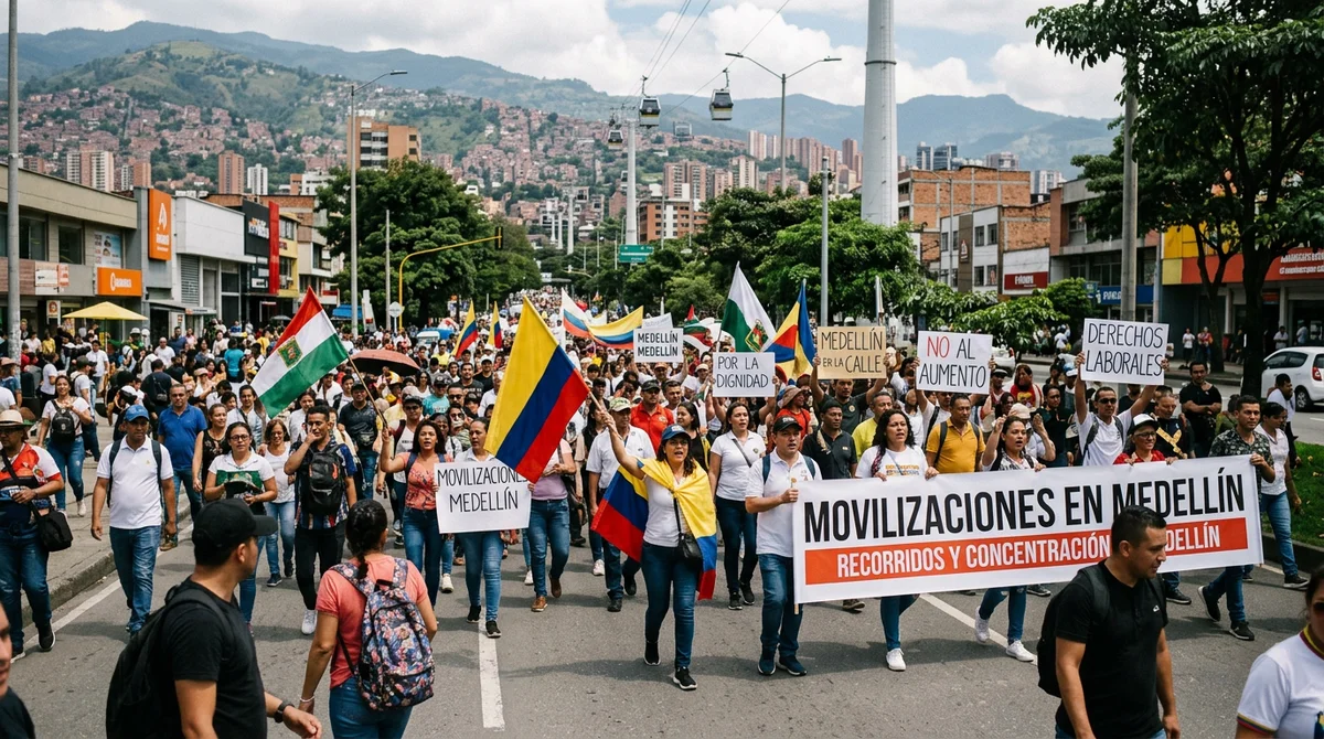 Movilizaciones en Medellín: Conozca los recorridos y puntos de concentración para este miércoles