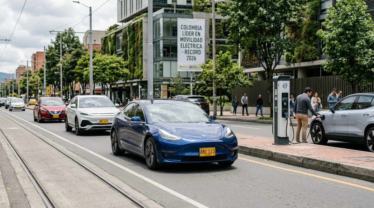 El mercado de vehículos eléctricos en Colombia alcanza cifras récord en 2026 con Tesla a la vanguardia