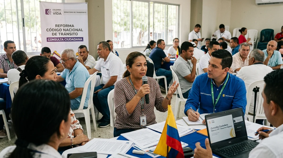MinTransporte abre consulta ciudadana para reformar el Código Nacional de Tránsito: plataforma digital y cuatro encuentros regionales