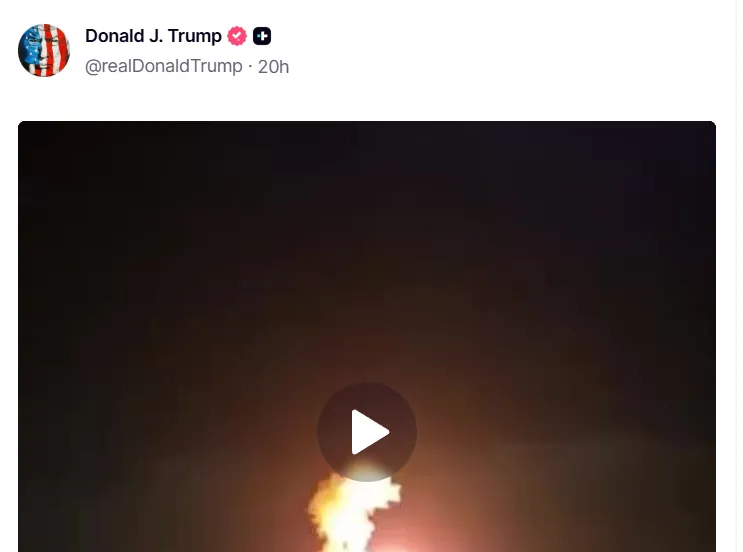 Trump difundió video de explosión sin detalles en medio de la guerra en Irán