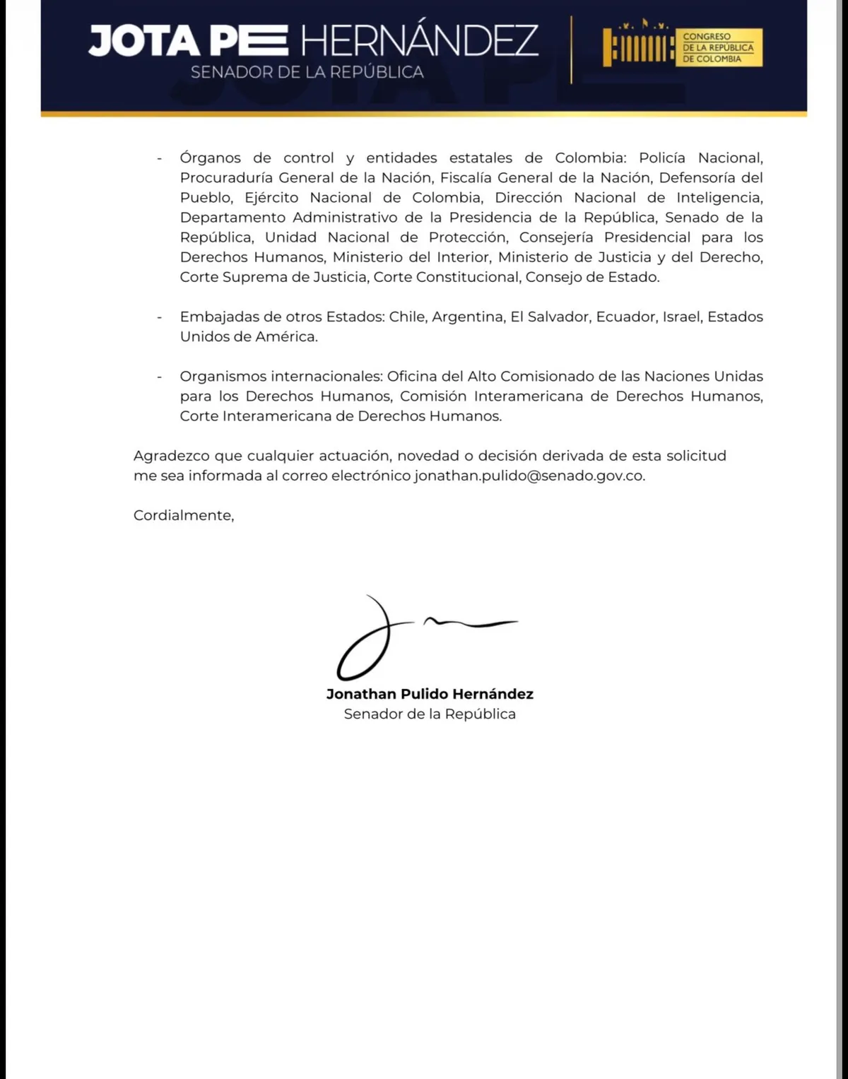 Jota Pe Hernández denuncia presunto plan de las disidencias de las FARC para asesinarlo
