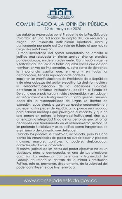 Consejo de Estado respondió a Petro y defendió la independencia judicial tras acusaciones de “prevaricato”
