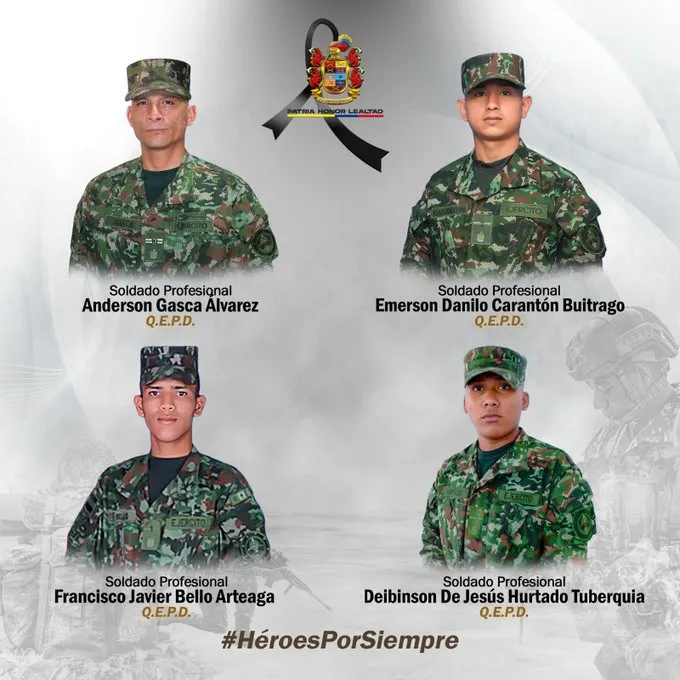 Ejército reportó ataque contra tropas en zona rural de San José del Guaviare, cuatro soldados fueron asesinados 