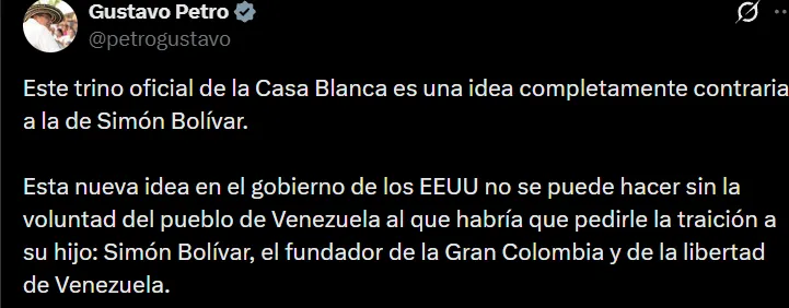 “Es una idea contraria a la de Bolívar”, Petro sobre imagen de Venezuela como estado 51 de EEUU