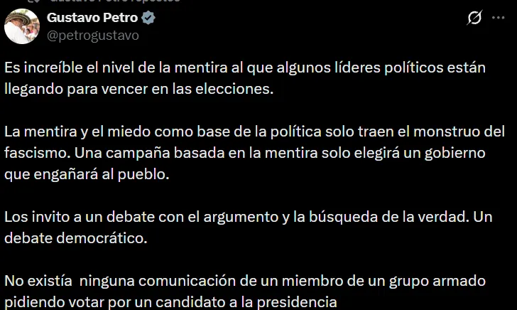 “Es increíble el nivel de mentira”, Petro cuestionó audios sobre presiones para votar por Cepeda 
