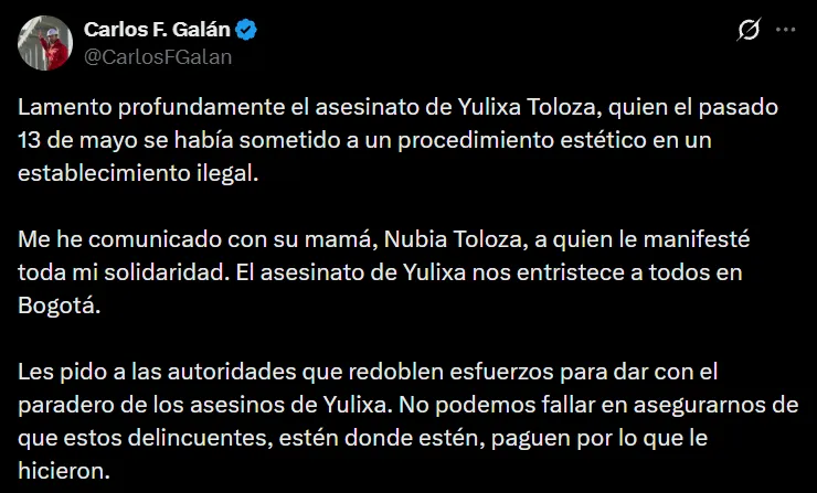 Fiscalía solicitará extradición de tres implicados en el caso de Yulixa Tolosa