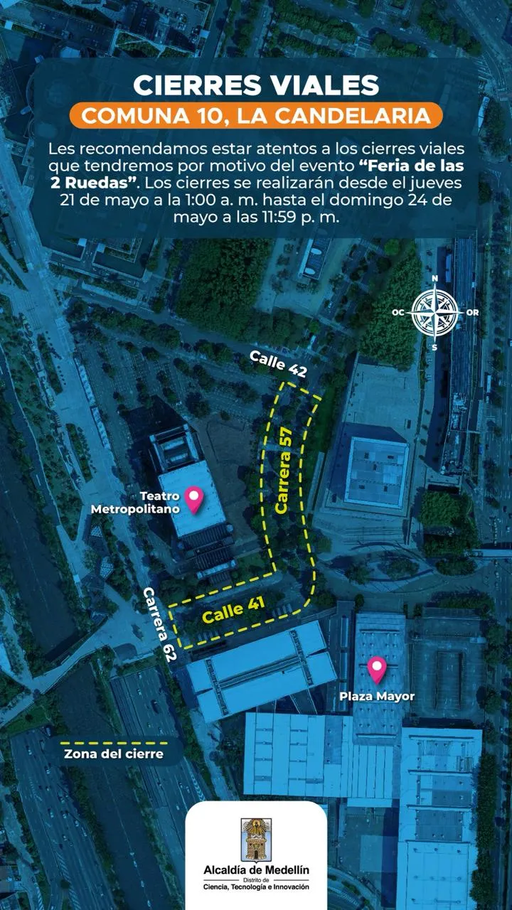 Alcaldía de Medellín anunció cierres viales por eventos durante el fin de semana