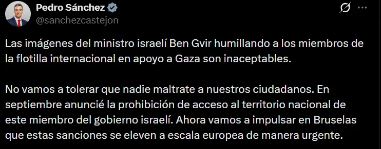 España confirmó la deportación de 44 activistas detenidos tras interceptación de la flotilla rumbo a Gaza