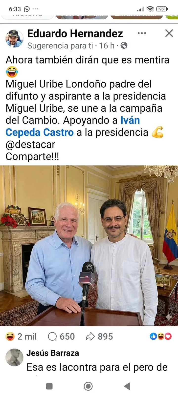 Miguel Uribe Londoño desmintió supuesto retiro de su candidatura y denunció campaña con inteligencia artificial