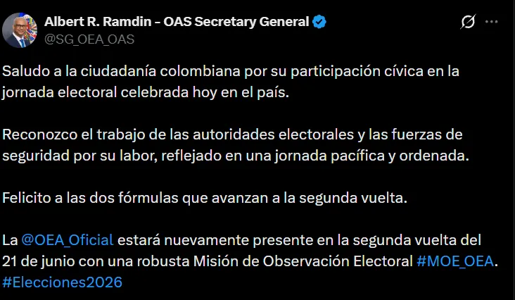Misión internacional destacó la transparencia de las elecciones presidenciales