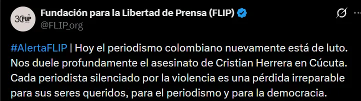 El periodista Cristian Herrera fue asesinado en Norte de Santander 